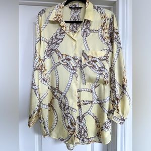 Zara “Versace vibes” button down top